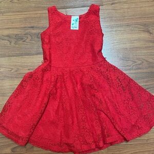 Lily Bleu Girls Red lace Sleeveless Dress size 5